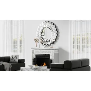 Nouvelle arrivée 2025 miroir poli en acier inoxydable diamant coupe miroir mural décoration intérieure au prix de gros - Product Image 4