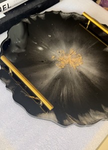 ถาดตกแต่งศิลปะทำด้วยมือทำจากเรซิ่นคุณภาพสูงพร้อมดีไซน์ลายดอกไม้สำหรับโต๊ะเครื่องแป้งงานฝีมือระดับโลก - Product Image 2