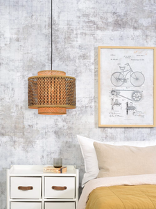 Vietrustic โคมไฟหวายไม้ไผ่ปรับแต่งขนาดได้โคมไฟสำหรับห้องนั่งเล่นพร้อมโคมไฟ - Product Image 3