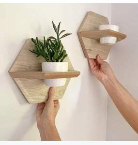 Étagères et support en bois fabriqués à la main de la meilleure qualité forme personnalisée pour la décoration murale de la maison technique polie décoration murale suspendue - Product Image 4