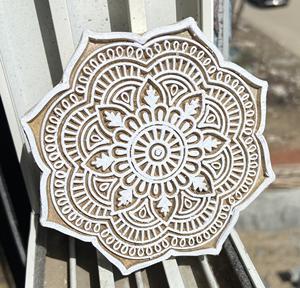 Bloque de Impresión de Madera con Mandala Floral, Impresión Textil India |   Tela Textil India, Papel, Estampado a Mano con Palma - Product Image 5