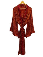 Beach Wear Shirt Seiden kimono Für Frauen Multi Color Soft House Wear Mehrfarbige Seiden bluse Short Wrap Kimono Tunika