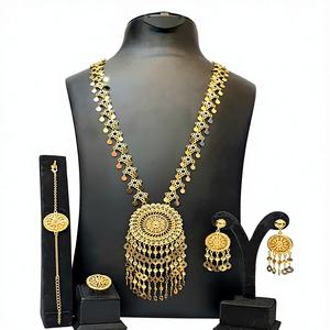 New Fashionable 24KT Gold Plated Women's Pendant Necklace Set <b>Arabic</b> Style Fine Jewelry for Weddings & Parties - Product Image 1