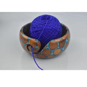 ชามใส่ไหมพรมไม้ทำมือสำหรับผู้ที่ชื่นชอบการถักไหมพรม งานฝีมือตกแต่งจากอินเดีย - Product Image 3