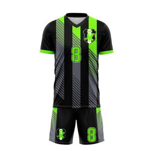 Ensemble d'uniformes de football respirants 100% tissu polyester uniforme sublimé garçons tenue de football short haut équipe porte un service OEM - Product Image 3
