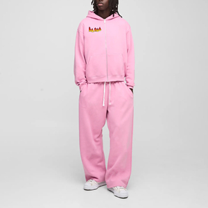 Survêtement surdimensionné en coton de haute qualité pour hommes avec sweat à capuche et pantalon de survêtement Logo imprimé personnalisé pour l'hiver - Product Image 1