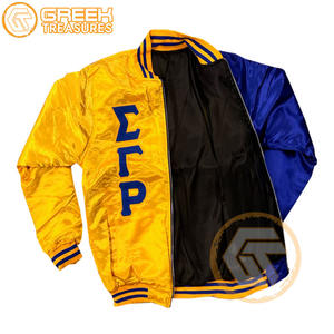 Veste universitaire personnalisée Sigma Gamma Rho brodée en satin vêtements grecs respirants de haute qualité vestes pour femmes - Product Image 4