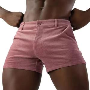 Nouveaux shorts cargo tricotés taille haute vintage pour hommes – Tendance estivale, en velours côtelé, couleur unie, décontractés, sportifs, coupe slim, respirants - Product Image 3