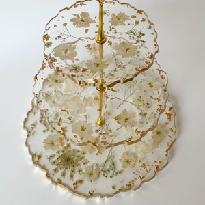 ถาดรองผลไม้เรซิ่นทรงกลม3ชั้นแบบทำด้วยมือถาดชาถาดรองน้ำชาแฟชั่นสีสันสดใสปรับขนาดได้เองตกแต่งบ้าน - Product Image 1