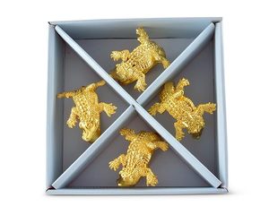 Vente chaude en forme d'alligator rond de serviette décoration de table en aluminium plaqué or pour les mariages quantité en vrac fabriqué à partir de papier de bois - Product Image 4