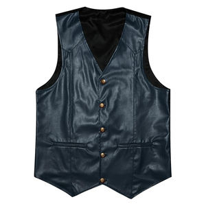 Gilet de costume en cuir véritable pour hommes gilet de cow-boy occidental décontracté col en V gilet léger de qualité supérieure sur mesure 2025 nouveau Style gilets - Product Image 1