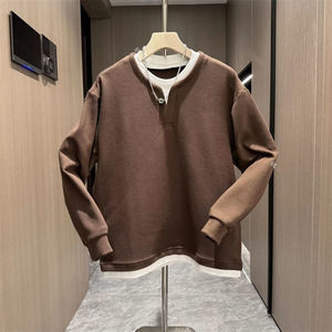 Sudadera Holgada con Cuello Redondo, Estilo Coreano, Versión Simple y Limpia, Abrigo de Invierno 2025 - Product Image 1