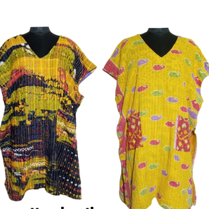Kantha Kaftan ผ้าฝ้ายวินเทจผ้าคอตตอนคุณภาพดีดีไซน์ทันสมัย - Product Image 1