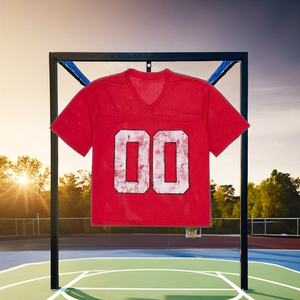 Camiseta Deportiva de Fútbol Americano Unisex de Malla, Holgada, de Manga Corta, Personalizada, de Alta Calidad, Tendencia 2026, 100% Poliéster - Product Image 2