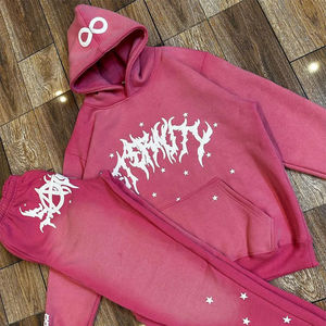 Conjunto Deportivo para Hombre, Nuevo Modelo 2025, de Alta Calidad, Algodón Terry, Estampado Puff, Casual, Transpirable, Corte Regular, Servicio OEM, Personalizado - Product Image 3