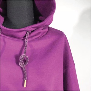 Sweat-shirts à capuche imprimés avec logo personnalisé 100% coton en polaire écologique pour femmes Logo avant d'hiver pastel uni - Product Image 5