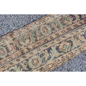 Alfombra de lana turca Vintage de 1,5x3 pies, tejido plano de retazos Beige y verde para decoraciones de sala de estar con respaldo de látex - Product Image 5