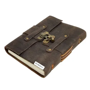 Leather Journal2023 Large Writing Notebook - Handmade Leather Bound Vintage Journal for Women and Men with Lock - Product Image 4