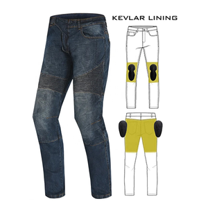 กางเกงมอเตอร์ไซค์กันน้ำสำหรับการเดินทาง พร้อมแผ่นป้องกัน CE สำหรับผู้ชาย ทรงเข้ารูป กางเกงยีนส์ขี่มอเตอร์ไซค์พร้อมเคฟลาร์และแผ่นป้องกัน CE - Product Image 3