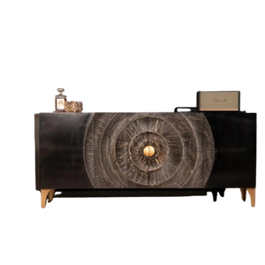 Meuble TV amovible moderne Meubles en bois massif faits à la main avec rangement réglable pour la maison Hôtel Salon ou appartement - Product Image 1