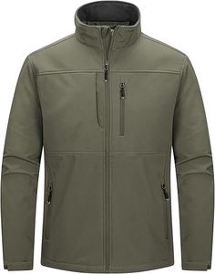 Veste softshell pour homme, durable, légère, imperméable et chaude, adaptée à la randonnée, au camping, à la randonnée pédestre, au vélo et à un usage quotidien - Product Image 1