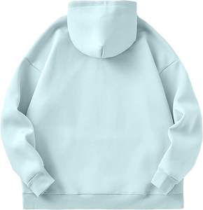 Sudadera con capucha de algodón 100% para hombre, ropa de calle ajustada con lavado ácido, cuello con capucha de gran tamaño con patrón sólido, sudadera de invierno - Product Image 4