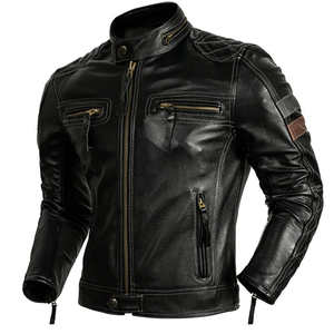 Chaqueta Bomber para Hombre, Estilo Motociclista, Informal, Larga, Delgada, con Cuello Alto, Ajustada, Personalizada, Chaqueta de Motociclista - Product Image 3