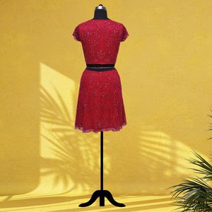 Vestido Corto Occidental Premium con Adornos Hechos a Mano Personalizados para Ocasiones, Cumpleaños y Eventos Nocturnos - Product Image 2