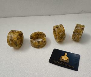 แหวนรองผ้าเช็ดปากหินธรรมชาติเทอร์ราซโซ่ฝังเรซิ่น ตกแต่งโต๊ะงานแต่งงาน ที่วางผ้าเช็ดปาก ราคาดีที่สุด - Product Image 6