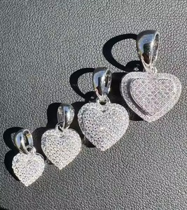 Moissanite VVS1 colgante Unisex plata 925 para hombres, colgante en forma de corazón helado de 9 MM joyería fina Unisex Hip Hop - Product Image 1