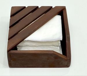 Caja de pañuelos de madera Natural 100%, decoración de escritorio, nuevo diseño, caja de pañuelos de madera de mango para uso en oficina y restaurante - Product Image 1