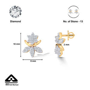 Boucles d'oreilles en diamant pour femmes - Or jaune et design vigne - Product Image 5