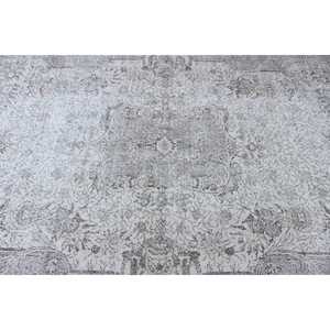 Alfombra Turca Vintage, Alfombra de 5.4x9.1 pies, Alfombra Ikat Gris y Blanca - Product Image 5