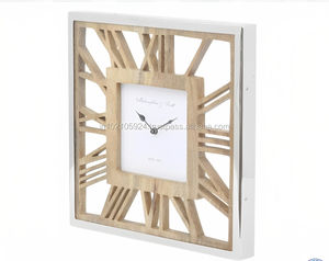 Horloge de table carrée en acier inoxydable de luxe |   Horloge de bureau décorative de style antique |   Affichage numérique Mouvement électronique Décoration intérieure - Product Image 5