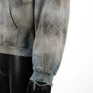 Survêtement personnalisé pour homme, style streetwear, coupe oversize, délavé à l'acide, effet usé, 100% coton épais, effet soleil éclairé - Product Image 4