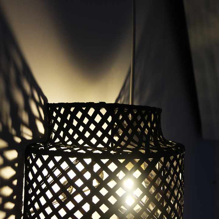 Best Price High Quality Low MOQ Natural Black Multi-Color Bamboo Wall Lamp With LED Light for Home Decor Free Sample Available