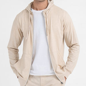 2025 hecho a medida colores lisos en blanco de alta calidad para hombres con cremallera completa Sudadera con capucha Venta directa de fábrica Sudaderas con cremallera para hombres - Product Image 1