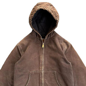 เสื้อมีฮู้ดสำหรับผู้ชายผ้าคอตตอน100% ผ้าเจอร์ GSM แบบมีซิปไซส์ใหญ่พิเศษปักโลโก้ได้ตามต้องการ - Product Image 2