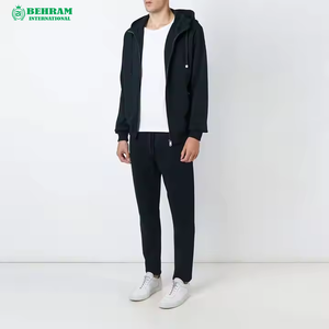 Sweat à capuche unisexe 100 % coton molletonné/éponge française avec fermeture éclair, brodé, teint uni, chaud pour l'hiver, col à capuche, poches classiques, séchage rapide - Product Image 3