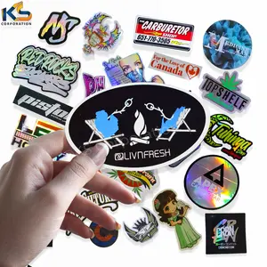 Customise stiker logo kustom bentuk oval, Stiker tahan cuaca kustom