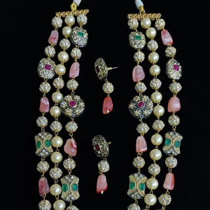 Fabricante indio chapado en oro Bollywood perla estilo étnico boda compromiso perla Mala collar conjuntos - Product Image 1