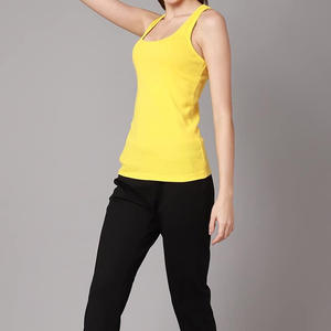 Ropa deportiva 2025, las camisetas sin mangas de talla grande más vendidas para mujer, precio al por mayor, camiseta sin mangas personalizada para mujer, camiseta sin mangas para correr para mujer, Color amarillo - Product Image 5