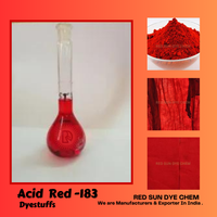 Colorant en poudre Rouge Acide 183, pureté 100%, pour applications textiles et cuir, fabriqué et exporté par RED SUN DYE CHEM, fournisseur indien