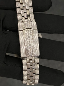 Montre glacée automatique en acier inoxydable de luxe pour hommes 20mm VVS Baguette Moissanite diamant cadran en verre Antique Fashion Style Hip Hop - Product Image 2