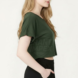 Crop top pour femme en coton 100% de haute qualité, design personnalisable, respirant, écologique, fabriqué au Pakistan, prix raisonnable - Product Image 3