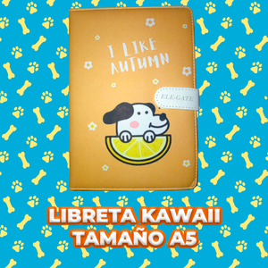 Quaderno A5 Ecologico Kawaii, Diario Portatile con Copertina Imbottita Testurizzata in Pelle e Tessuto PP - Molteplici Opzioni di Copertina - Product Image 1