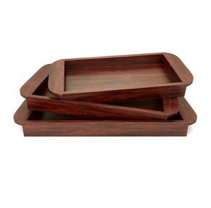 Plateau de service en bois d'acacia 3 pièces de différentes tailles 100% Plateau en bois naturel fait à la main - Product Image 2