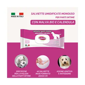 Salviette intime Inodorina di alta qualità-specializzate per l'igiene intima degli animali domestici 40 pz-delicate ed efficaci per tutti gli animali domestici