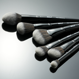 Venta al por mayor 14 piezas pelo sintético negro <span class=keywords><strong>Kabuki</strong></span> cepillo de maquillaje personalizado vegano Etiqueta Privada juego de brochas de maquillaje - Product Image 4