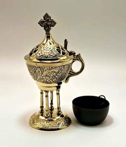Encensoir en laiton orthodoxe chrétien byzantin grec pour usage aromatique - Product Image 5